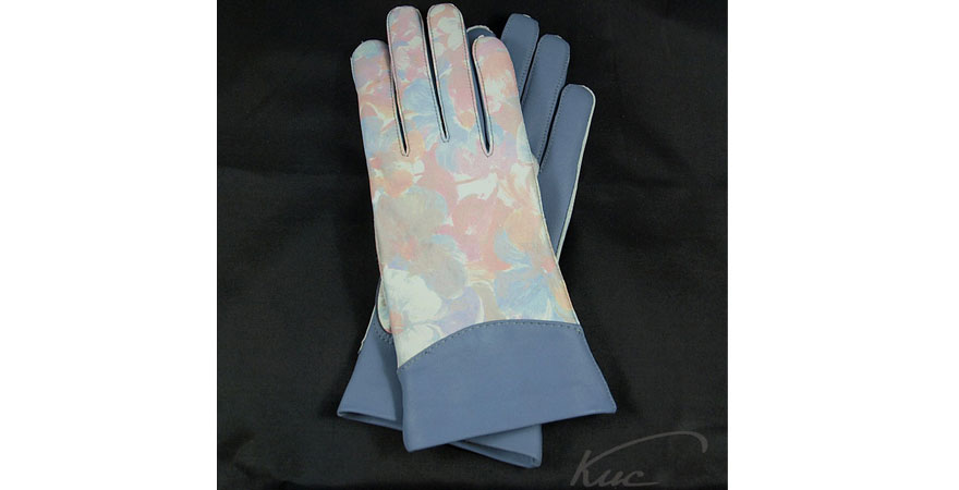 rękawiczki skórzane nieocieplane ze wstawką skórzaną