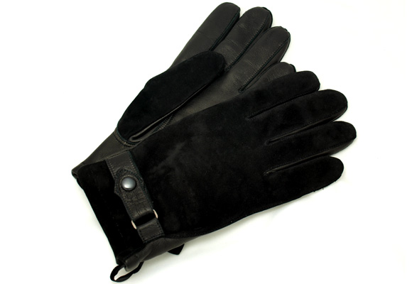 ciepłe męskie rękawiczki z zapięciem w nadgarstku